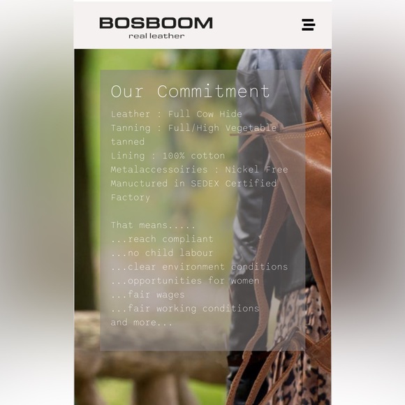 Bosboom Genuine Leather Brown Backpack Rucksack Bag w/ Push Lock Closure - Picture 11 of 11